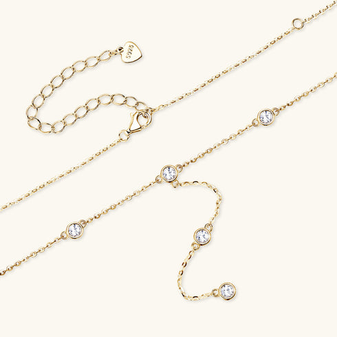 Sparkling Bubble Y Shaped Moissanite Necklace